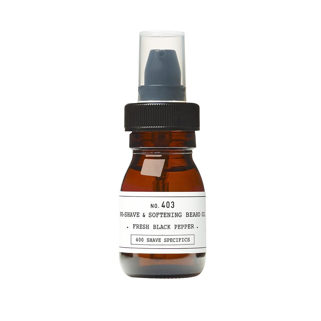 No.403 PRE-SHAVE&amp;SOFTENING BEARD OIL fresh black pepper .30ML