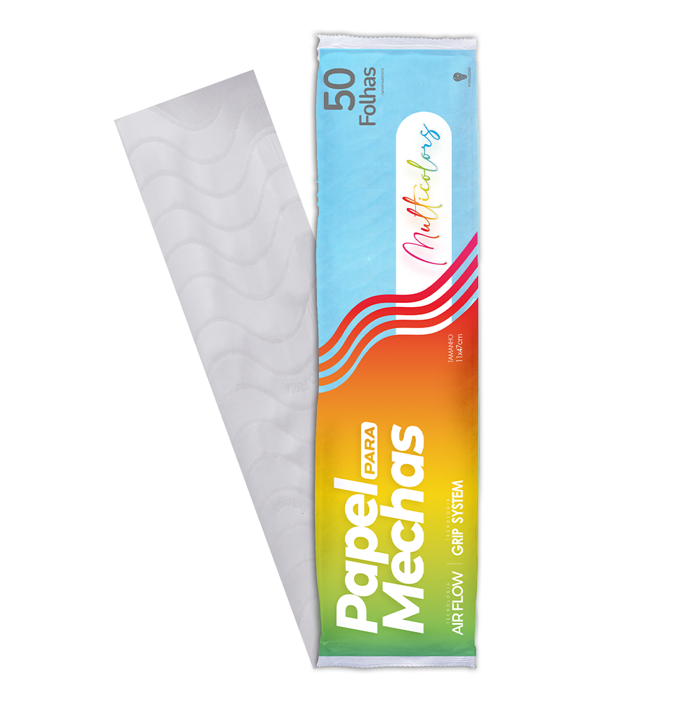 PM Papel Mechas Mult Col Azul 11 x 47cm 50uds
