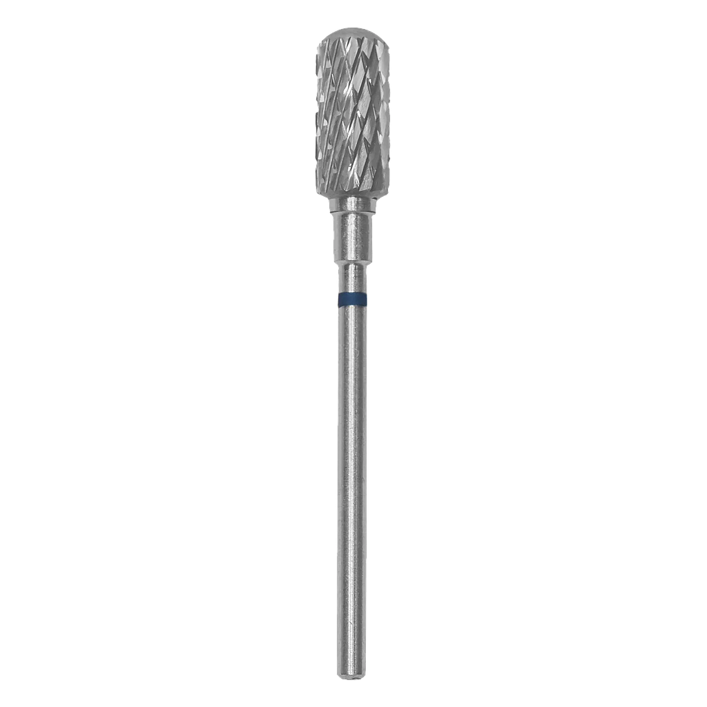 FRESA CARBURO PARA UÑAS  CILINDRO REDONDEADO SEGURO AZUL EXPERT diametro 6mm largo 14mm STALEKS