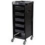 CARRITO NEGRO 5 CAJONES BRUSHY con rueda anti-pelo